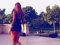 Melena maria rya enjoys public outdoor time in paris