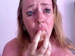 Curvy milf explores dirty oral fantasies with toys
