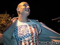 the hunky euro guy sucks cock before bareback outdoor sex