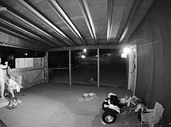 She moans, Fuck me from behind on the porch with the gate open for everyone to watch my creampie!