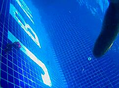 i stuff three panties in my pussy and fuck dildo in public pool