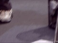 Ebony Pussy Squeaks as Dick Tears It in Interracial Fuck. Bent Over Babe Licks Cock After.