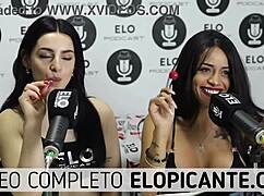 Bisexual Lesbians Kiss and Play with Lollipop