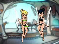 Anime Lesbian Game with Tinkerbell's Small Tits Adventure