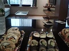 in this narrative, the maid cleans the house and serves the family