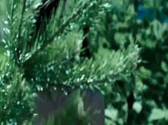 This sexy brunette model goes topless on silent night!