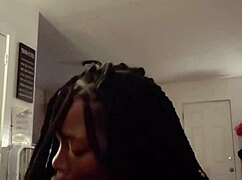 Feeling the intense pleasure from that monster black cock in my mouth.