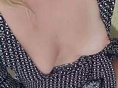 milf teases with dildo on video call