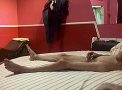 Couple Poses Front And Back In Amateur Photo Session.