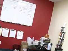 hot brunette with nice ass fucking in office 😏