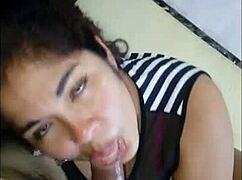 Intensely licking and swallowing monster cock and cucumber in mouth, admiring big ass and boobs