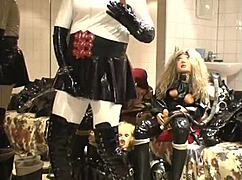 roxina2007 ebony babe and doll in rubber outfit for a casual video shoot