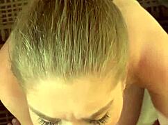 Busty model deepthroats big cock sloppily, getting a huge facial 😍