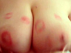 Beautiful Blonde's Big Boobs Kissed by Neighbor in Close Up