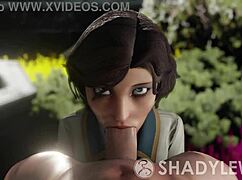 Elizabeth gives blowjob in school.