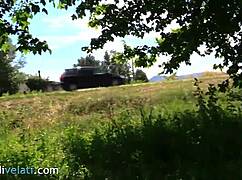 bianca’s bold pantyhose tease, stripping boots to show off her sexy feet and ass!