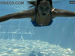 Irina Cage shows big tits underwater in pool 😍