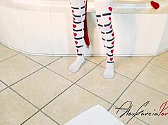 skinny mexican milf brunette gives deepthroat blowjob in hotel for valentine's