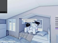 Intensely fucking my hot friend in missionary position for a creampie in Roblox