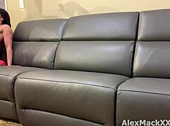 White boy pounds hot brunette milf behind the scenes