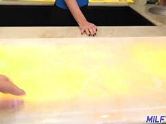 Cum hungry milf bartender rips clothes mixing pussy juice with cock