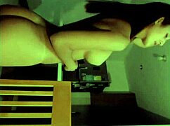 Cute teen performs an engaging striptease