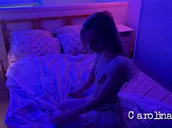 carolina sun caresses her small tits so nicely