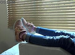 Kristy Shows New Sneakers in Glamour Feet Fetish Scene