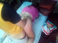 Amateur Couple in Doggy Style with Thong and Panties.