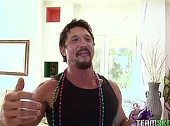 charley chase, busty latina brunette, gets hardcore fucked at party