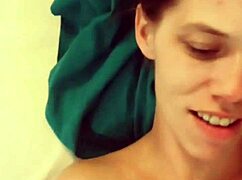 she makes him cum all over her face with toys and handjob