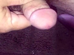 Amateur gives intense handjob to morning wood cock