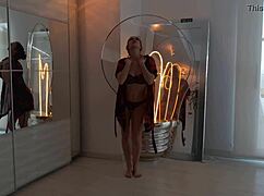 antonia sainz teases with strip dance and ripped clothes