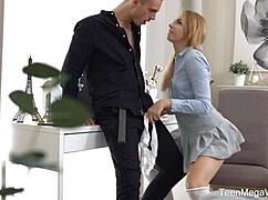 Playful blonde lovers Lissa Bon and partner explore assfucking and oral pleasures