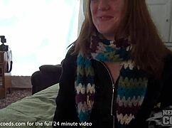 Girl next door from Iowa banging herself with dildo outdoors 😜