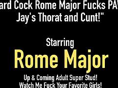 rome major with his rock hard big black cock fucks sara jay's throat and cunt in cowgirl position
