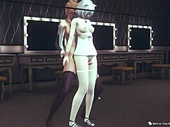 These girls ride with thighjobs in cowgirl style