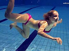 Elena Proklova, the beautiful Russian blonde, shows off underwater with natural tits