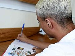 Three friends doing a fun swap in the room