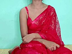 Red indian traditional dress saree fuck pussy licking with big cock