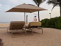 Milf gets deepthroat blowjob from friend while bent over riding