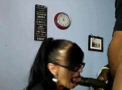 Gator gives intense black cock sucking