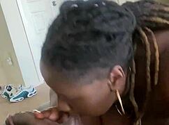 Sloppy blowjob on big black cock