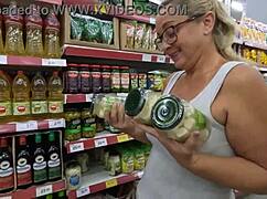 Lisa Aranha poses sensually in a skirt during shopping