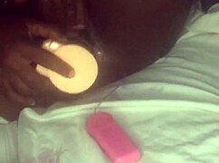 Riding dildo in pussy and anal till creampie 😏