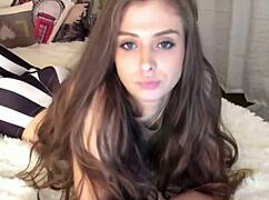 My horny neighbor uses dildo on her pussy in quarantine 😈