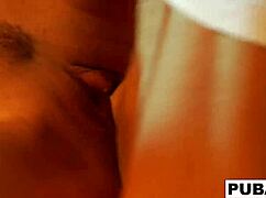 Jessica teases with slow striptease revealing her nude body and ripped clothes for hardcore blowjob action