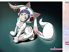 aragaki ayase strips down in a wild arkanoid game with ripped clothes.