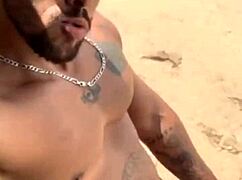 Latina Brunette Deepthroats Fisherman Outdoors