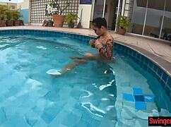 super cute asian girlfriend rocks holiday with wild fun